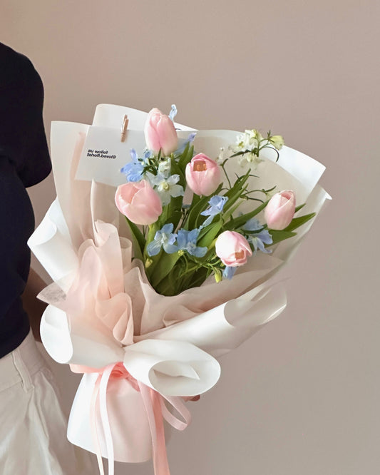 Tulips & Delphinium - Petite