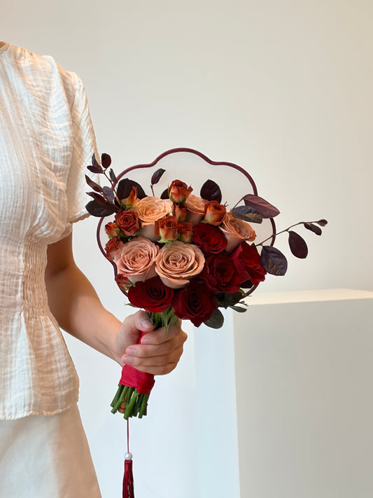 中式扇手捧花 Bridal Bouquet