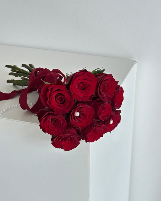 Classic Red Rose Bridal Bouquet