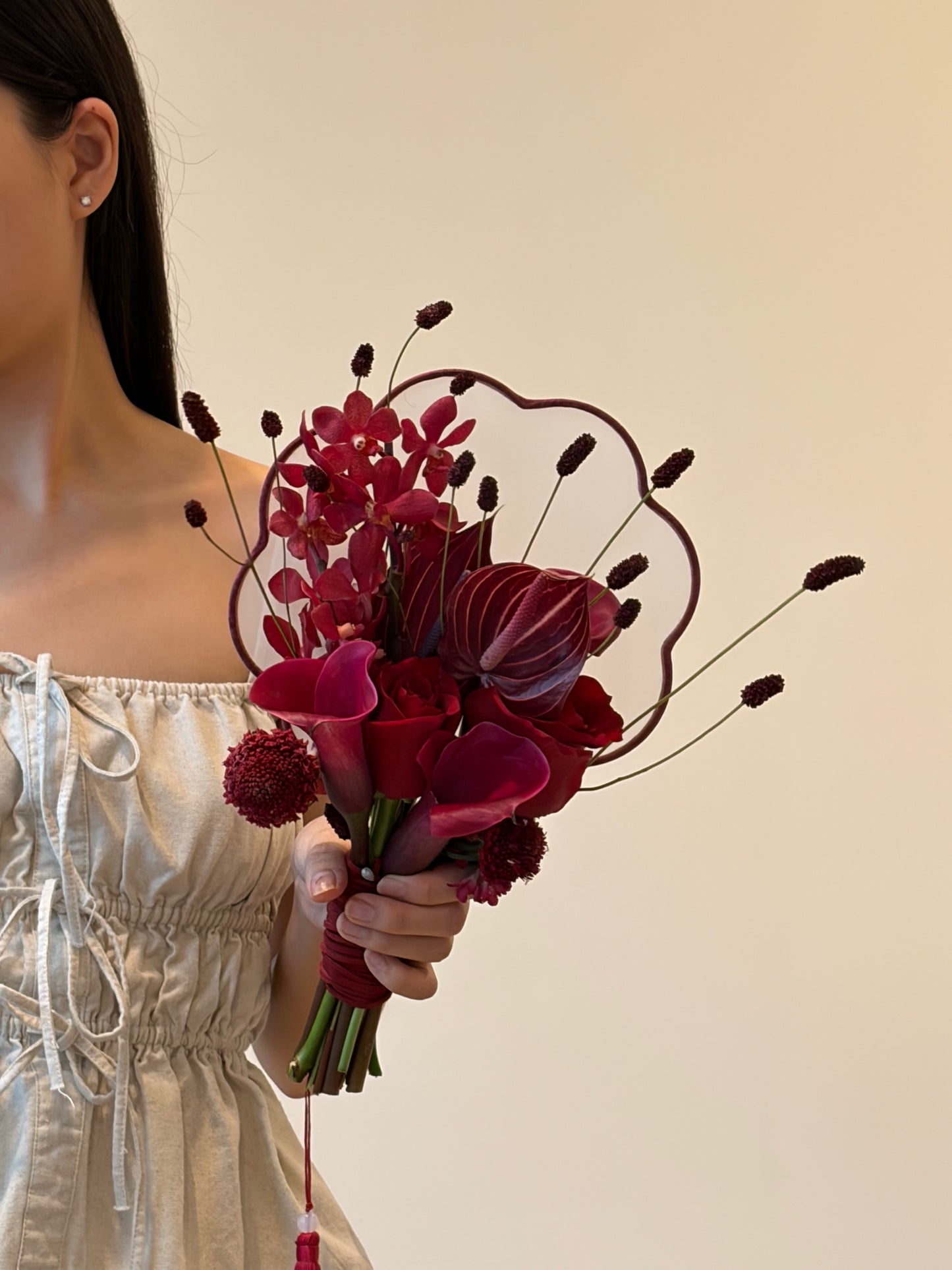 中式扇手捧花 Bridal Bouquet