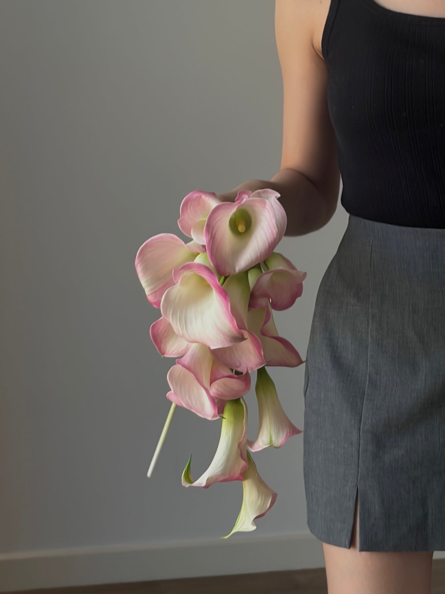 Cascading Blush Calla Lily Bridal