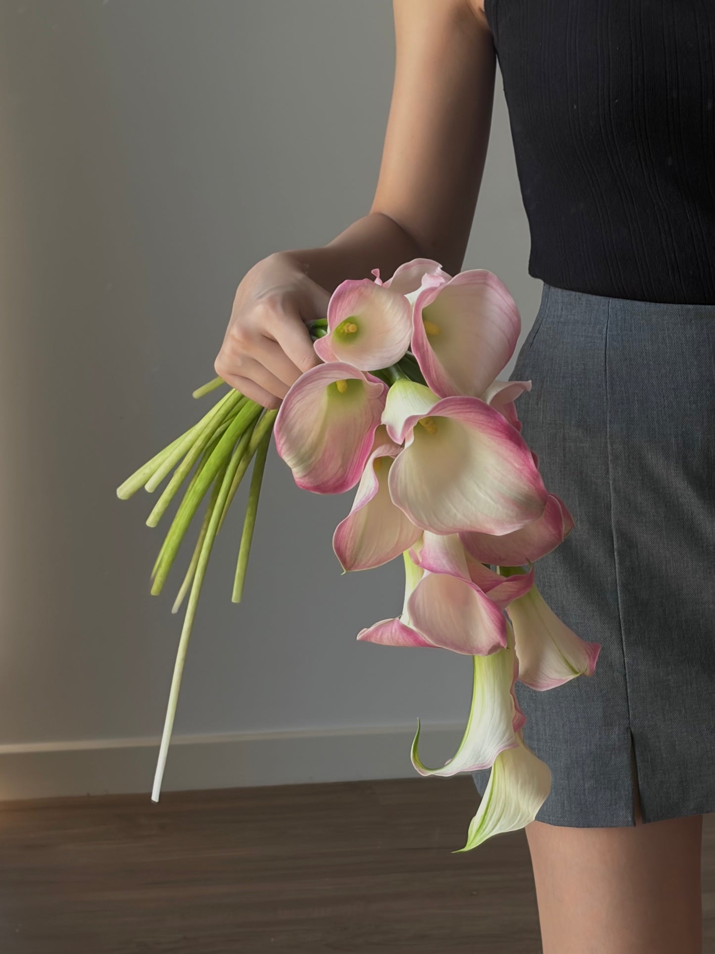 Cascading Blush Calla Lily Bridal